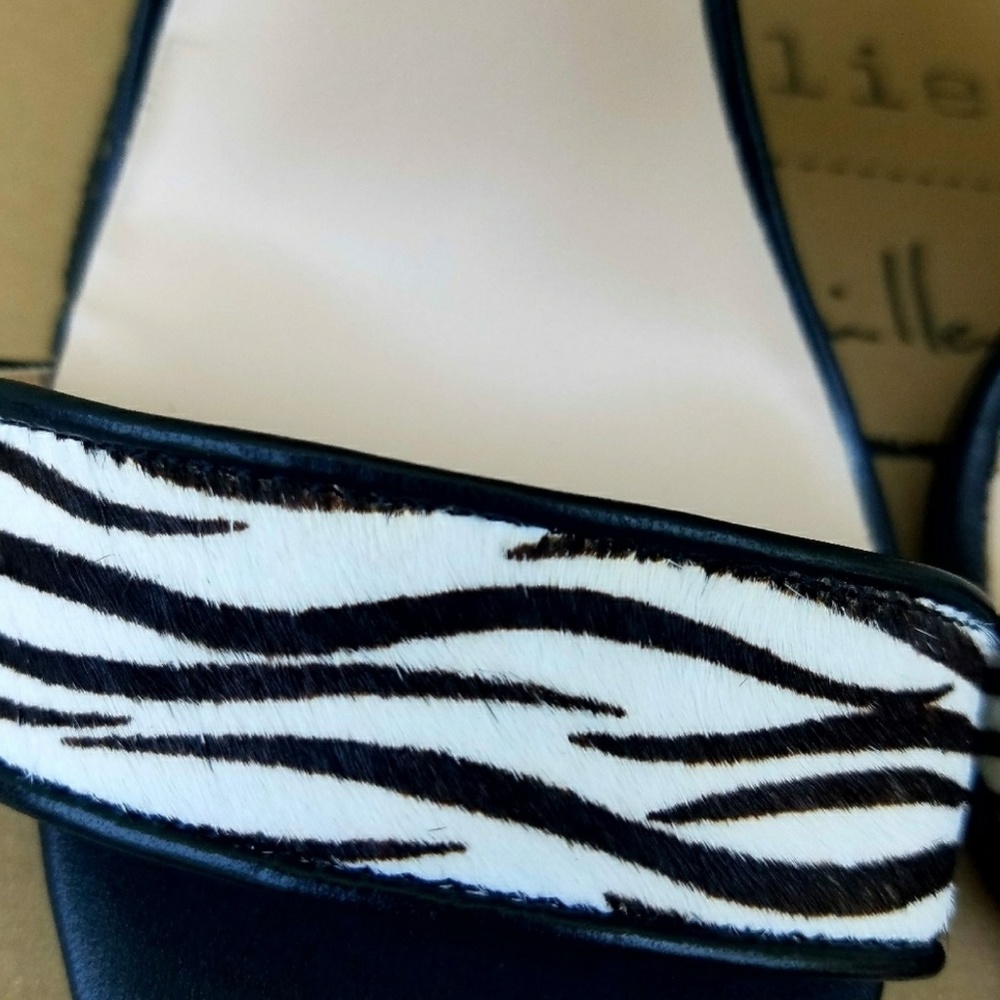 Sexy Zebra Print Nicole Miller Strappy Sandals - Picture 6 of 8